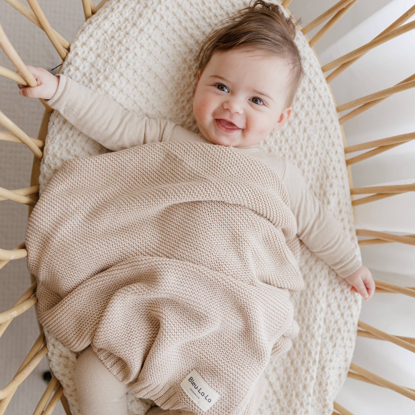 Heritage Knit 100% Organic Cotton Swaddle Baby Blanket