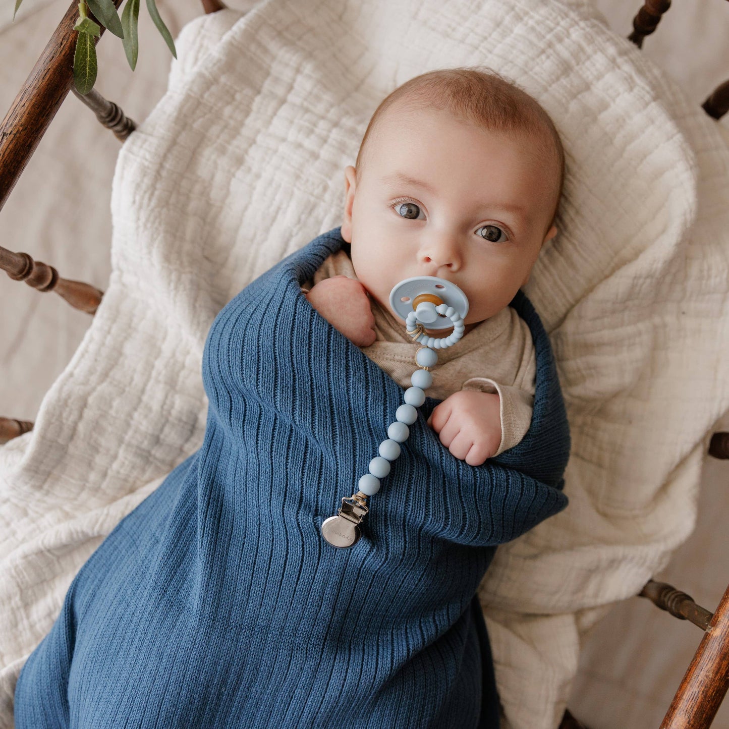 100% Luxury Organic Cotton Ribbed Baby Swaddle Blanket