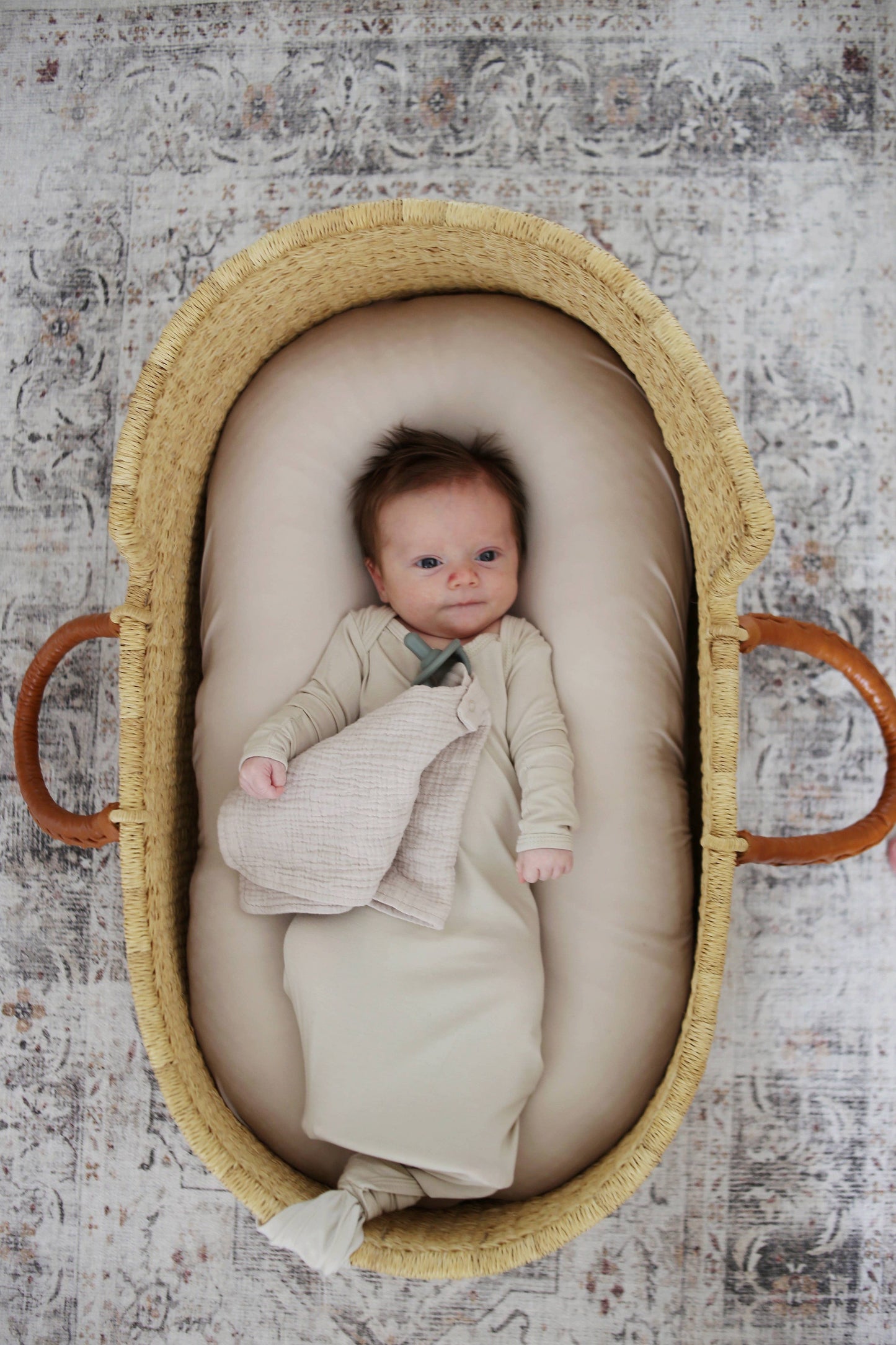 Natural Sand Organic Cotton Muslin Lovey Blanket
