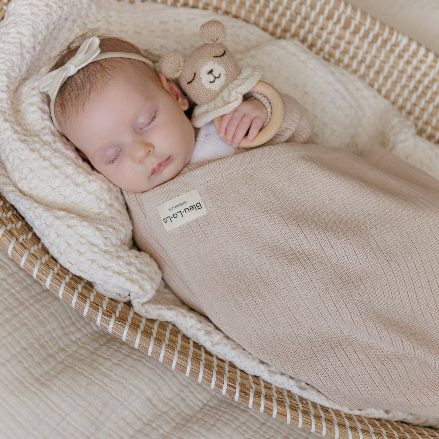 100% Luxury Organic Cotton Ribbed Baby Swaddle Blanket