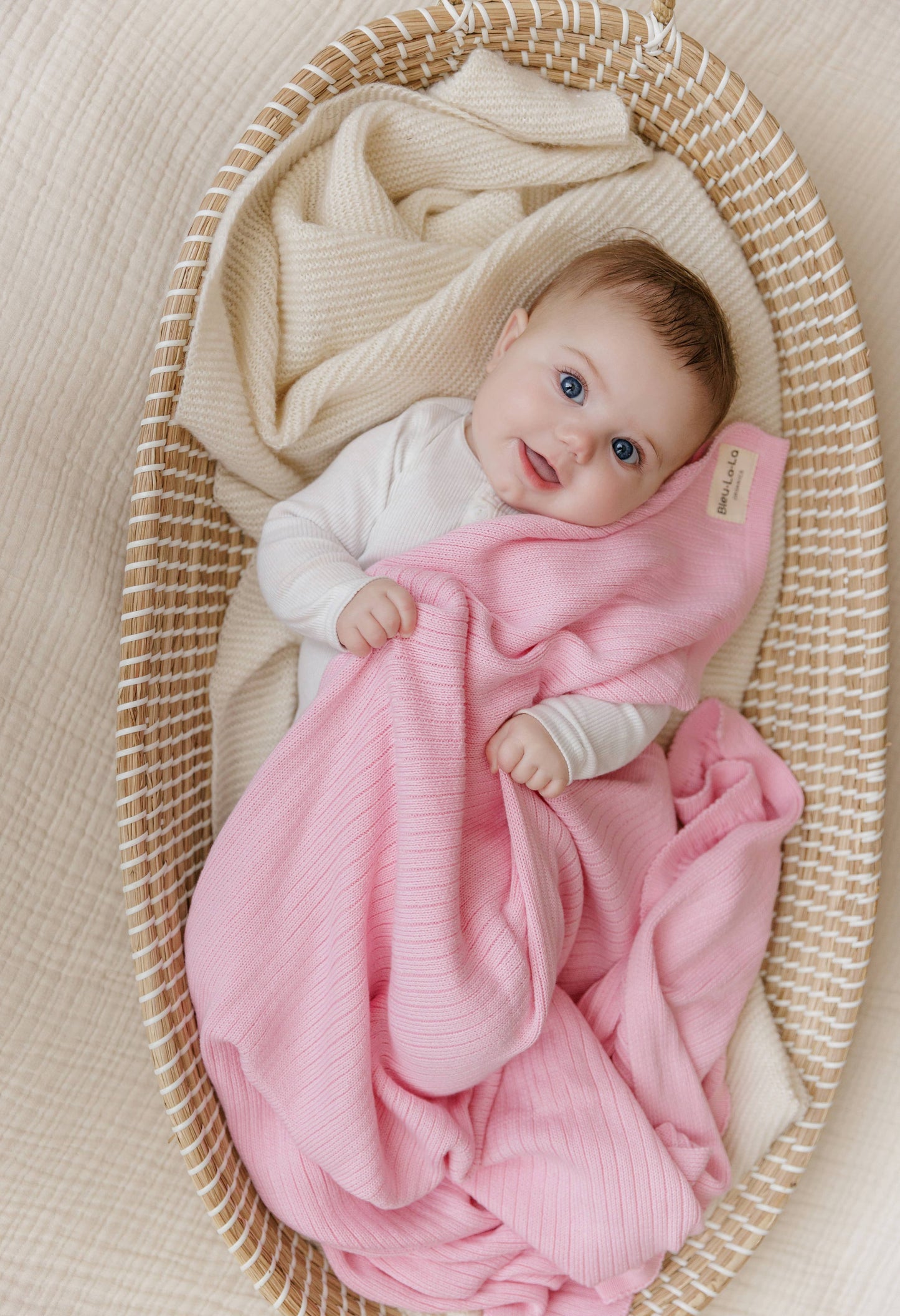 100% Luxury Organic Cotton Ribbed Baby Swaddle Blanket