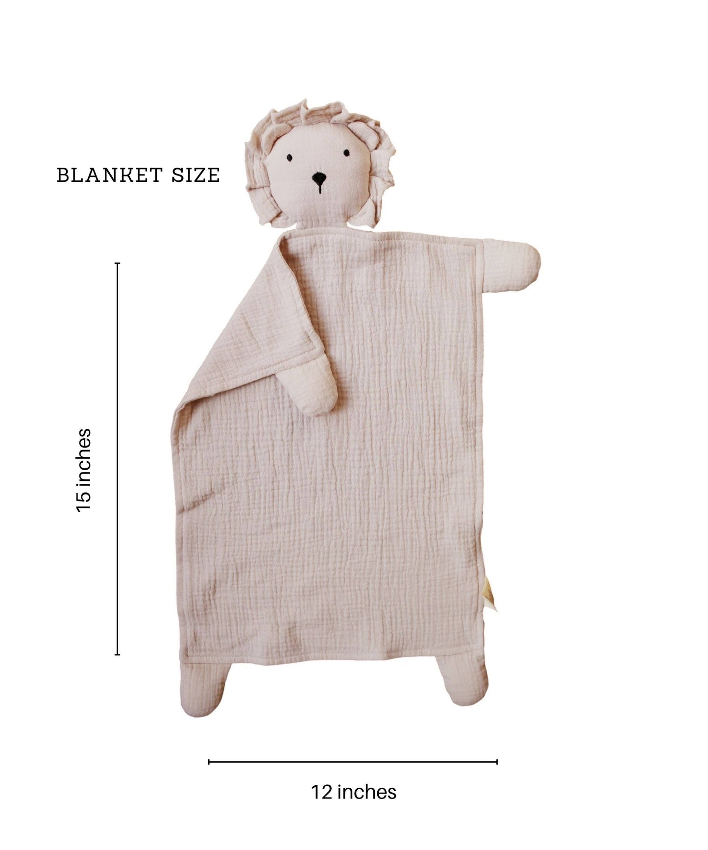 Natural Sand Organic Cotton Lion Lovey Blanket