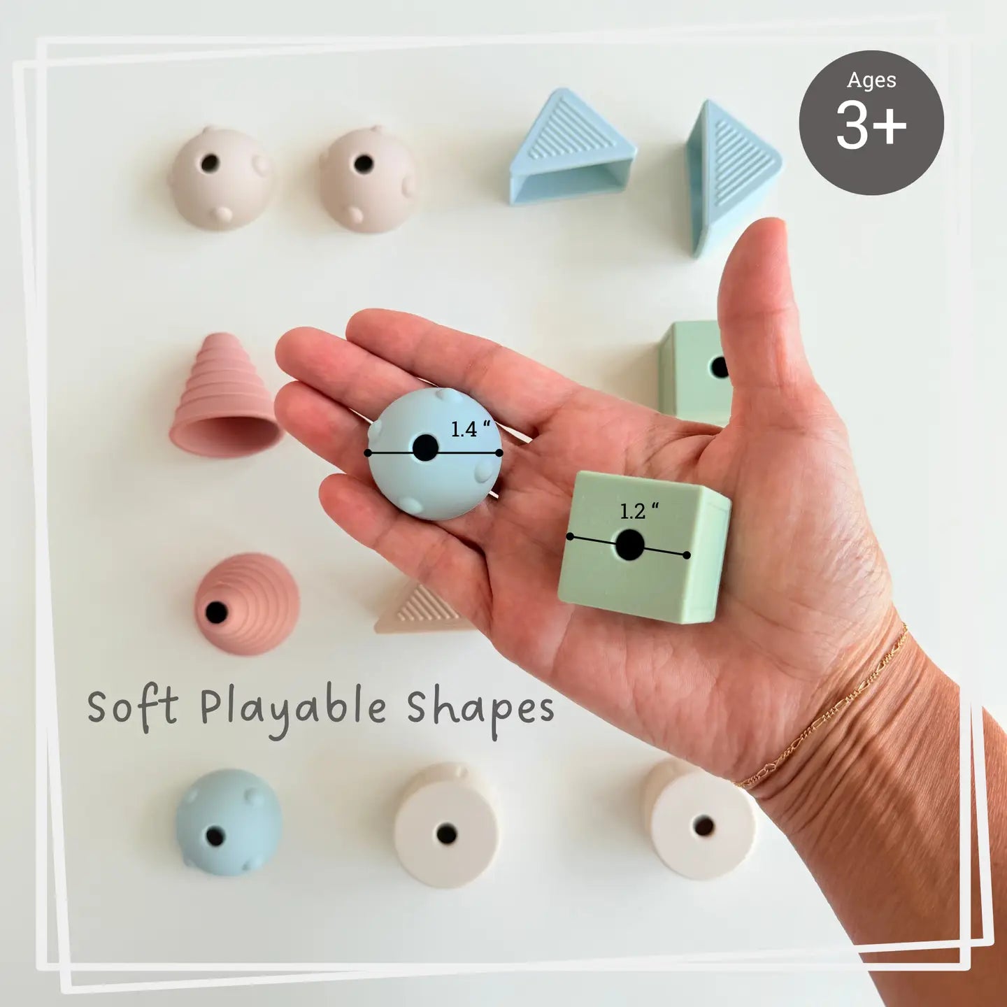 Montessori Lacing Toy – 14 Soft Color Silicone Beads