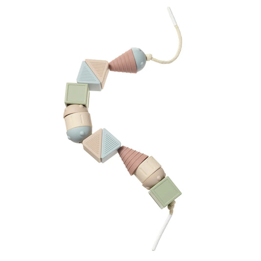 Montessori Lacing Toy – 14 Soft Color Silicone Beads