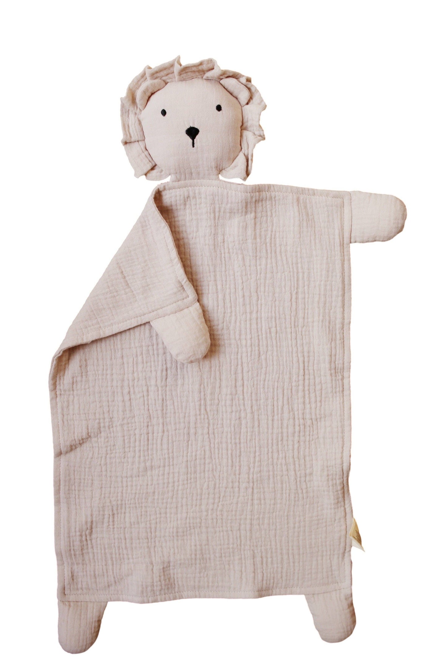 Natural Sand Organic Cotton Lion Lovey Blanket