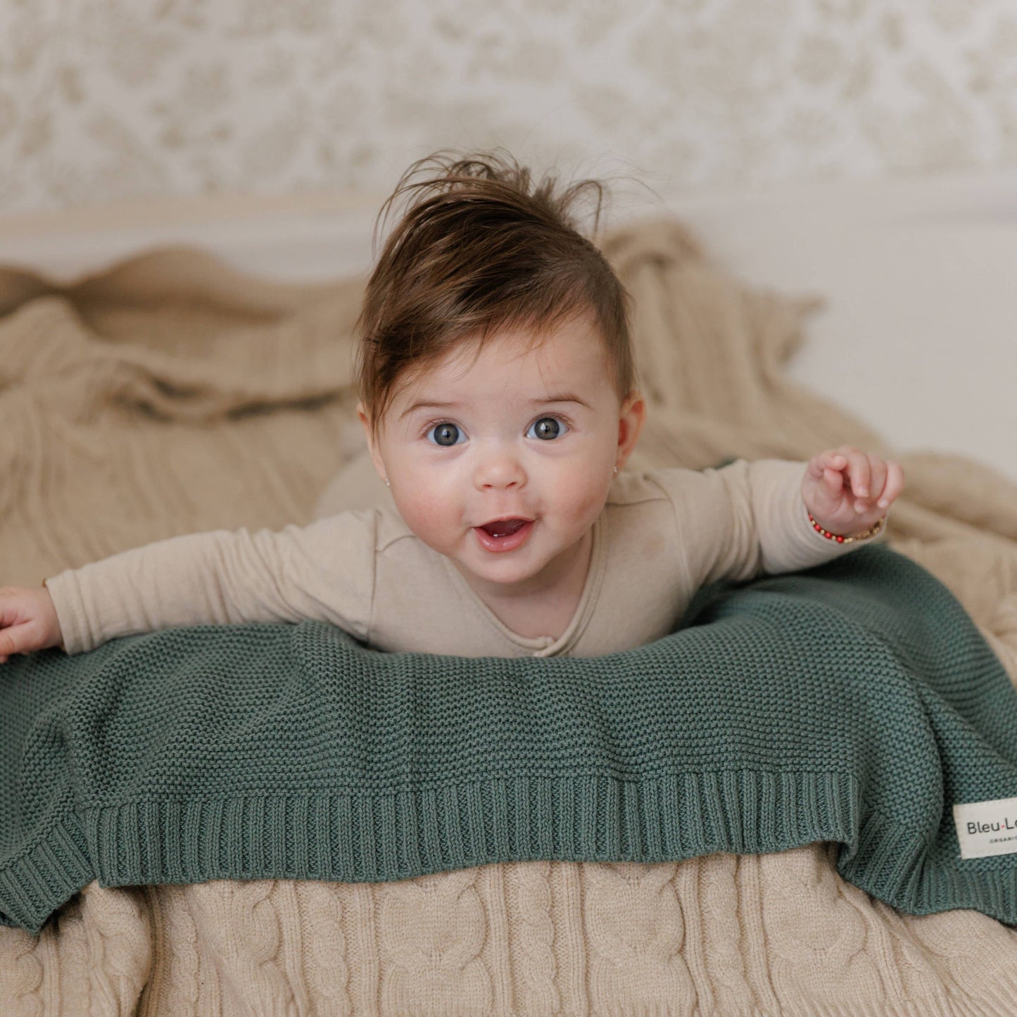 Heritage Knit 100% Organic Cotton Swaddle Baby Blanket