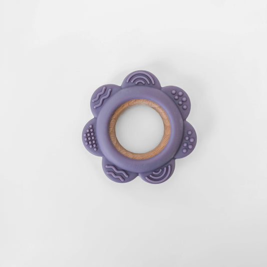 Garden Party Teether Collection - Silicone & Beechwood Flower