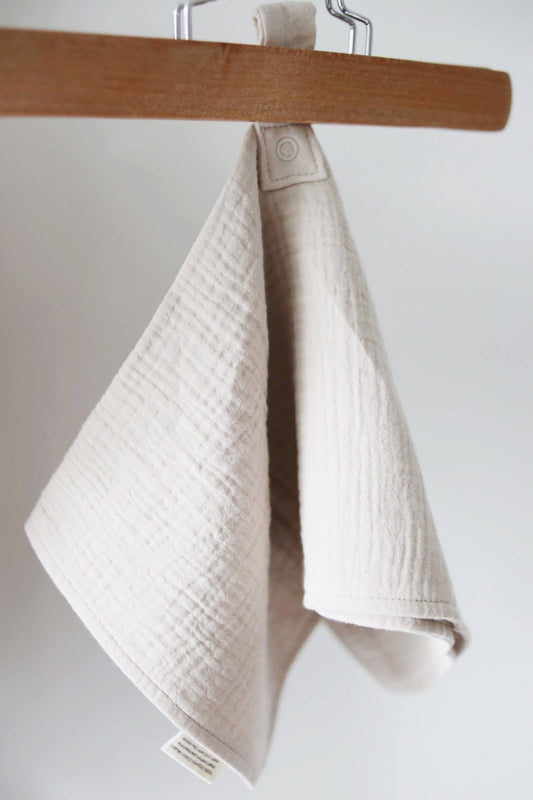 Natural Sand Organic Cotton Muslin Lovey Blanket