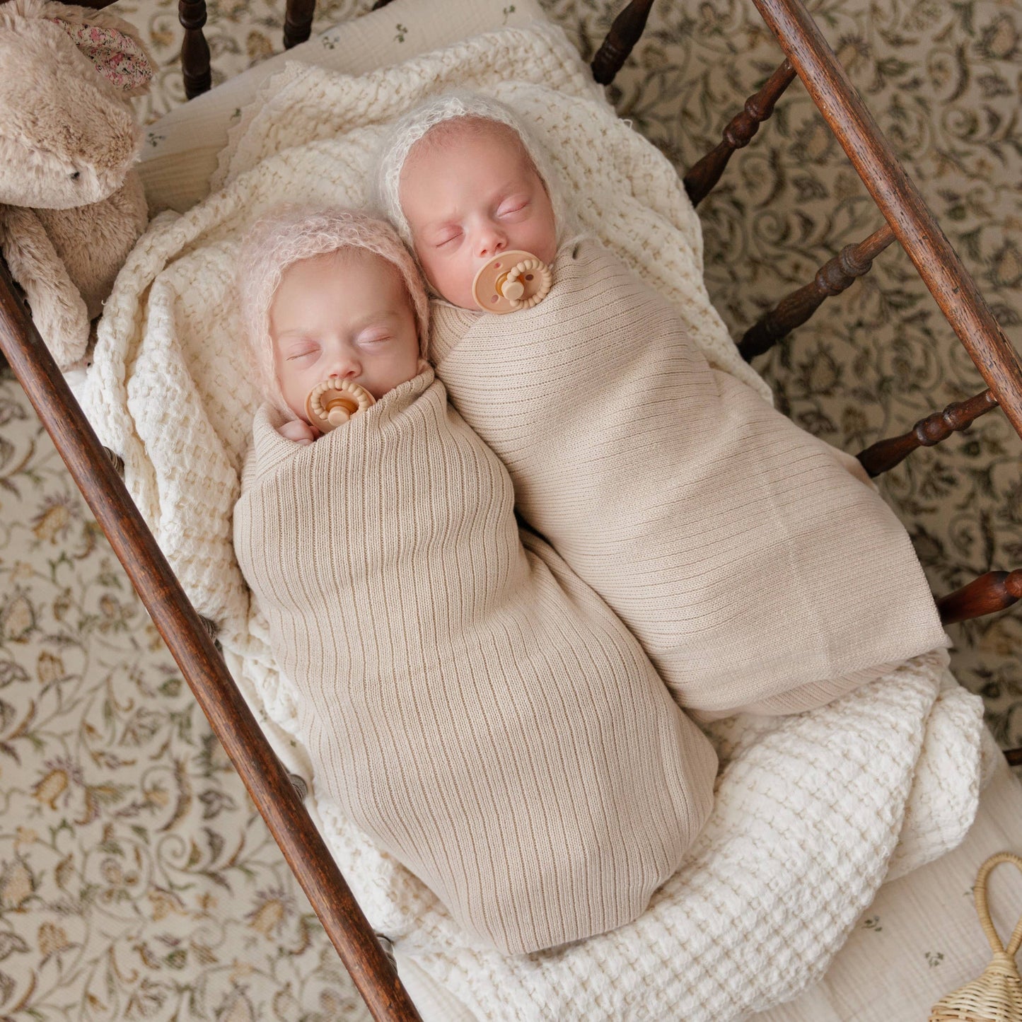 100% Luxury Organic Cotton Ribbed Baby Swaddle Blanket