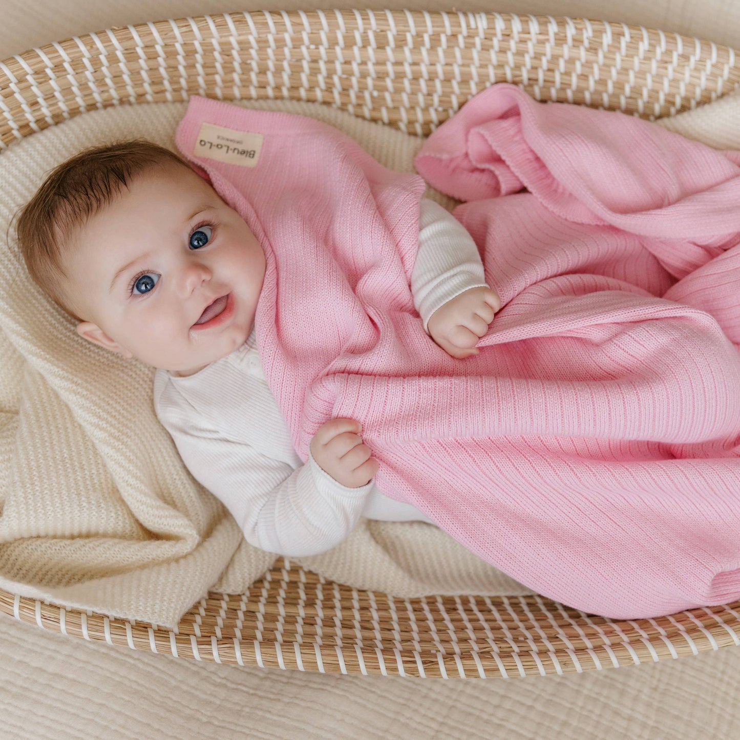 100% Luxury Organic Cotton Ribbed Baby Swaddle Blanket